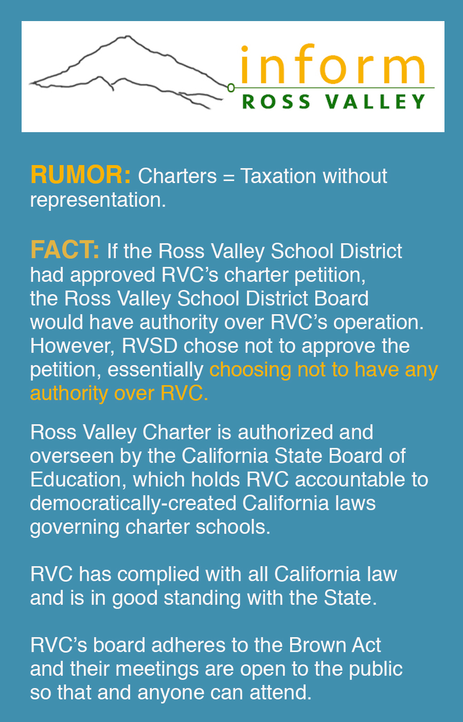Infographic describing Ross Valley Charter's democratic roots